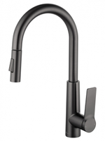 Смеситель для кухни с выдвижным изливом WONZON & WOGHAND, Темный графит (WW-A20782-BGG)