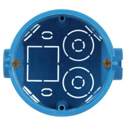 Коробка установочная ЭРА KUTS-68-45-blue синяя 68х45мм для твердых стен саморезы стыковочные узлы IP20 | Коробки монтажные установочные для твердых стен
