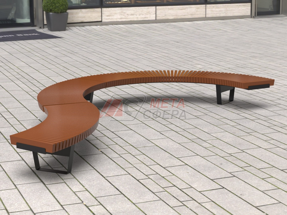 Лавка Rail Road 02 изогнутая