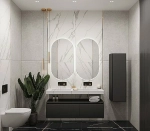 Раковина-моноблок двойная Armadi Art Flat Calacatta 859-140-CLCT белый мрамор