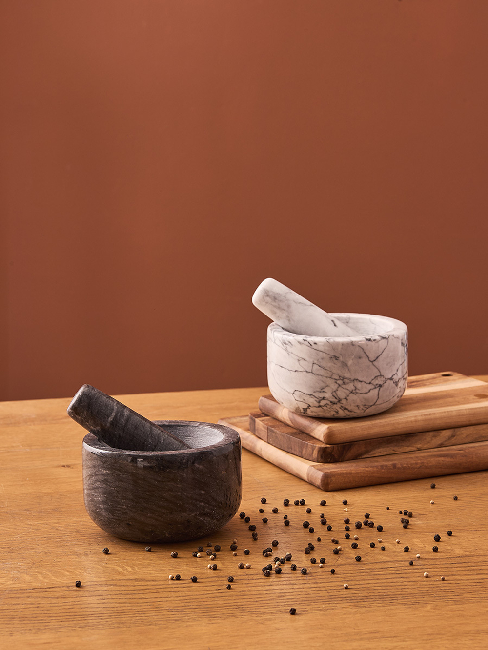 Ступка marm, 12,7х7,6 см, черный мрамор