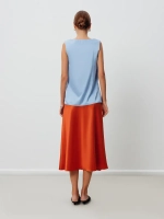 Юбка весенняя, атласная плотная, на резинке