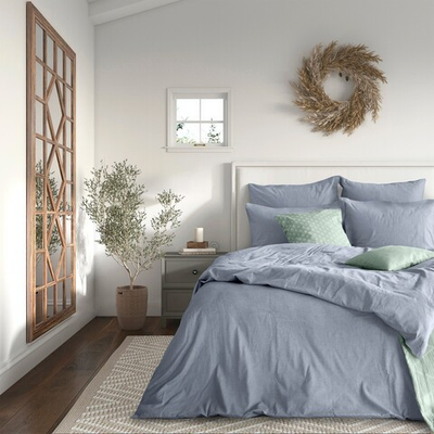 Комплект постельного белья VEROSSA Melange 2СП с наволочками 50/70 indigo