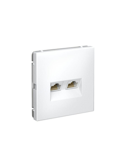 Розетка компьютерная 2-м ArtGallery RJ45 + RJ45 кат.5E механизм бел. SE GAL000185