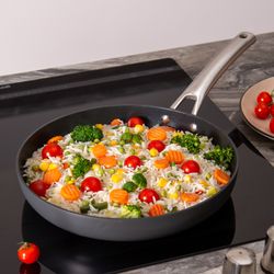 СКОВОРОДА C АНТИПРИГАР. 3Х СЛОЙНЫМ ПОКРЫТ. DAIKIN, СЕРИЯ "CHEF" AGNESS 28*5.0CM, АНОДИРОВАН.АЛЮМИНИЙ