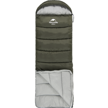 Спальный мешок-конверт Naturehike U150, хаки, молния справа (NH20MSD07)