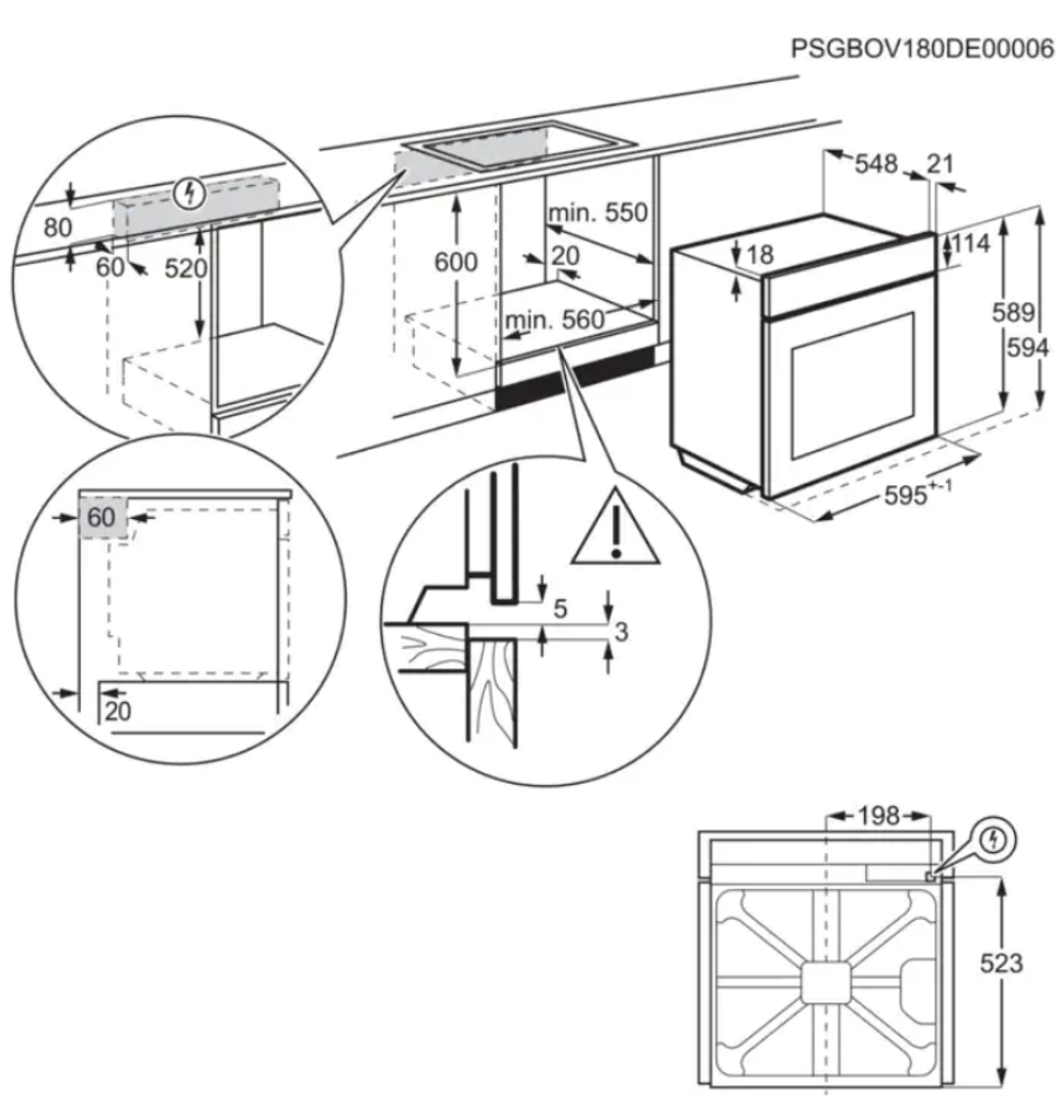 Встраиваемый электрический духовой шкаф Electrolux COE 7P31 V