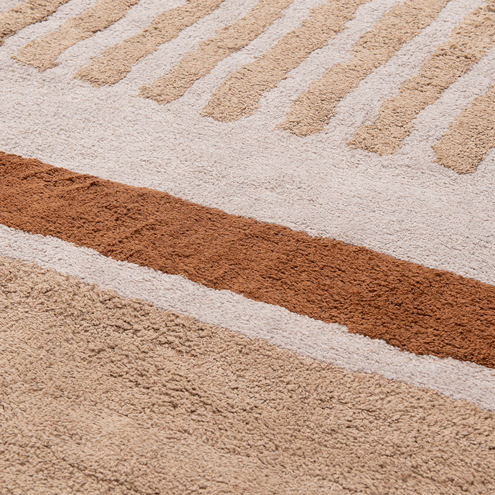 Ковер из хлопка с рисунком tulip garden бежевого цвета из коллекции terra, 160х230 см