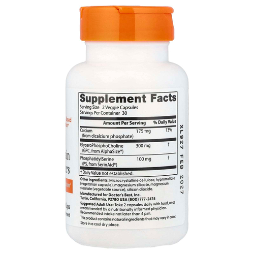 Doctor's Best, натуральные средства для улучшения работы мозга, 60 растительных капсул