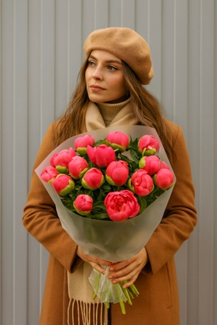 Букет из пионов "Coral Bliss"