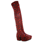 PRADA Over the knee Boots 7cm Women"s Black Red