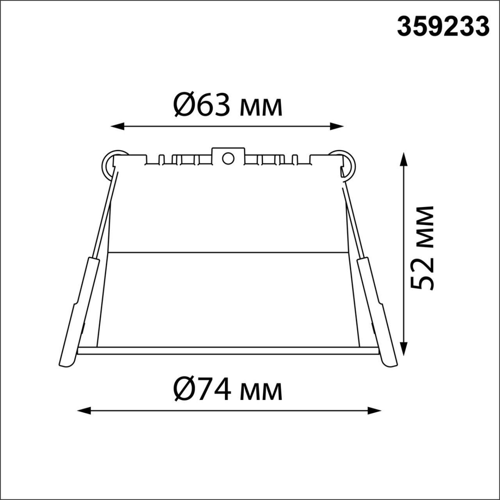 359233 SPOT NT23 472 черный Светильник встраиваемый светодиодный IP20 LED 6W 220V 360Лм 3000К TRAN