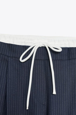 ZARA БРЮКИ-БОКСЕРЫ С КОНТРАСТНОЙ ДЕТАЛЬЮ, ПОЛОСКИ