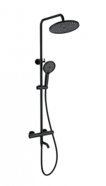 Душевая система с термостатом WONZON & WOGHAND INN 3, Черный матовый (WW-B3065-T1-MB)