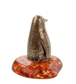 Народные промыслы AM- 510 Фигурка «Пингвин» (латунь, янтарь)