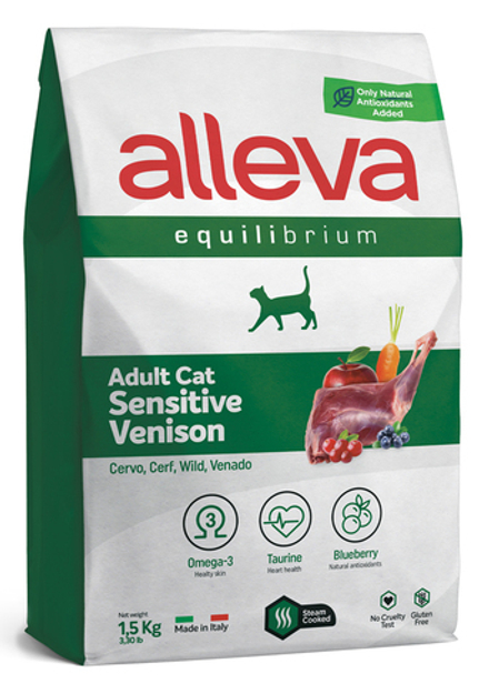 ALLEVA EQUILIBRIUM CAT д/к Adult Sensitive Venison / взр с олениной 1,5 кг