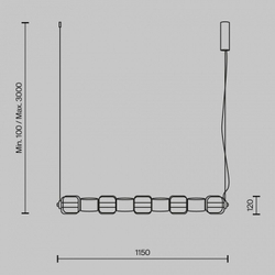 Подвесной светильник Maytoni Ritmo MOD381PL-L45B3K