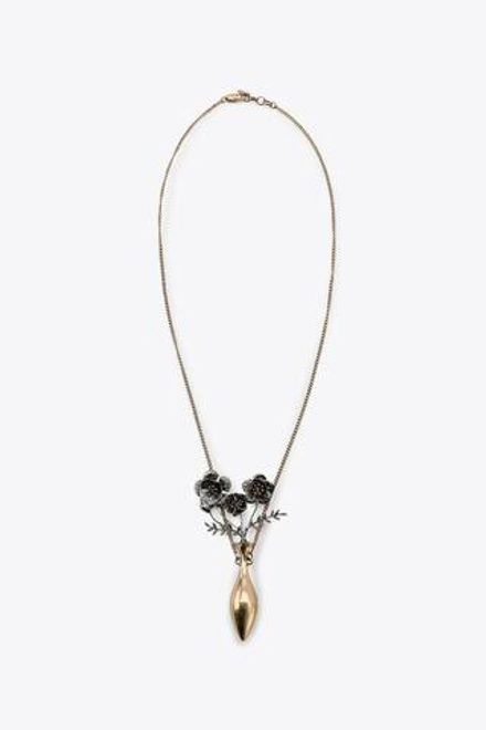 ZARA МЕТАЛЛИЧЕСКОЕ ОЖЕРЕЛЬЕ С ЦВЕТАМИ, ЗОЛОТОЙ/СЕРЕБРЯНЫЙ