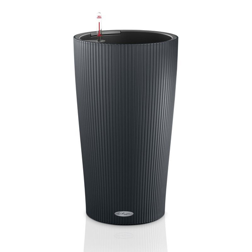 Кашпо Lechuza "Cilindro Color Complete slate" (пластик), D32хН56 см