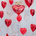 Шар (38"/97 см) Фигура, Медвежонок с большим сердцем 1 шт.