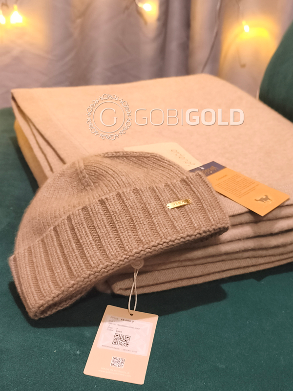 Шапка из 100% кашемира (GOBI) - бежевая