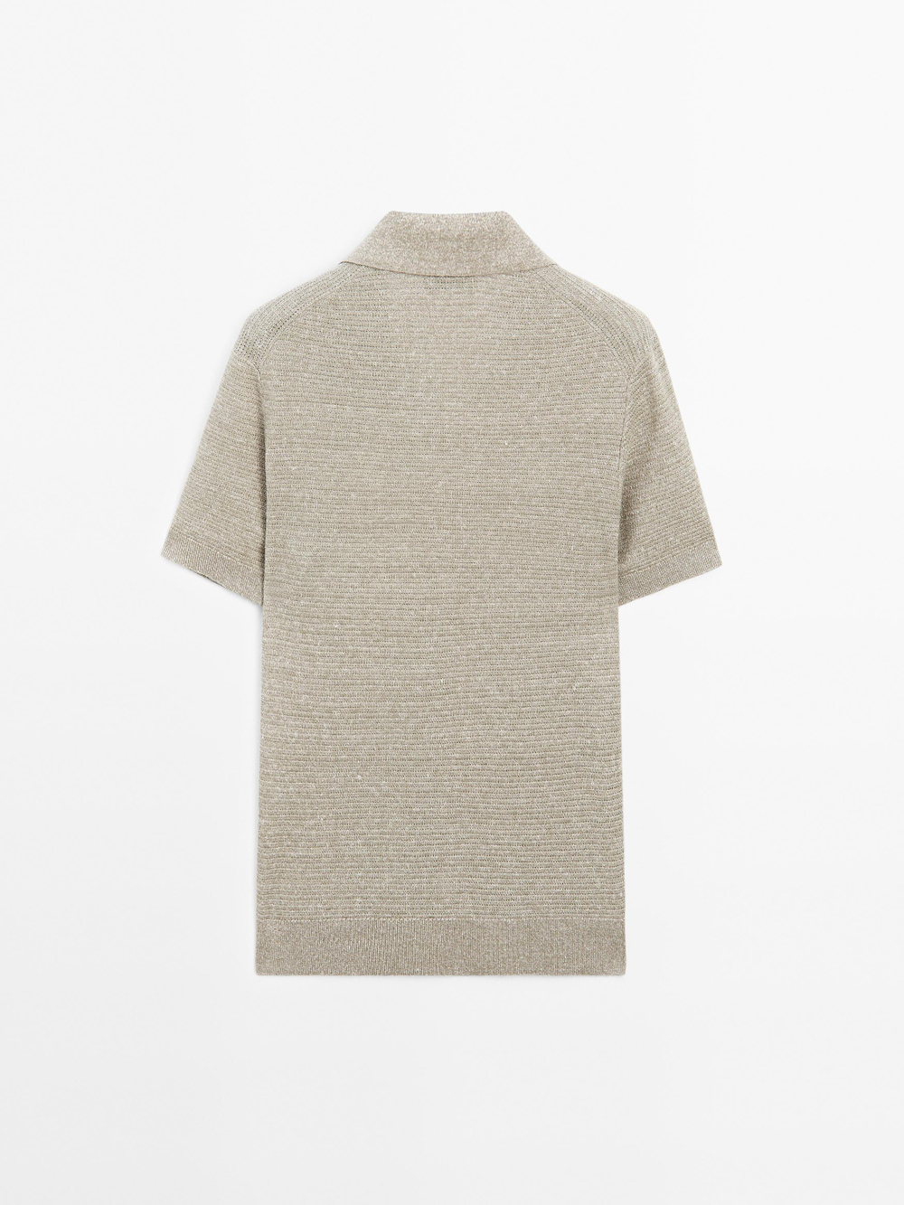 Massimo Dutti Поло из льна и хлопка, каменно-серый