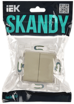 SKANDY Выключатель 2-клавишный перекрестный 10А SK-V06B бежевый IEK