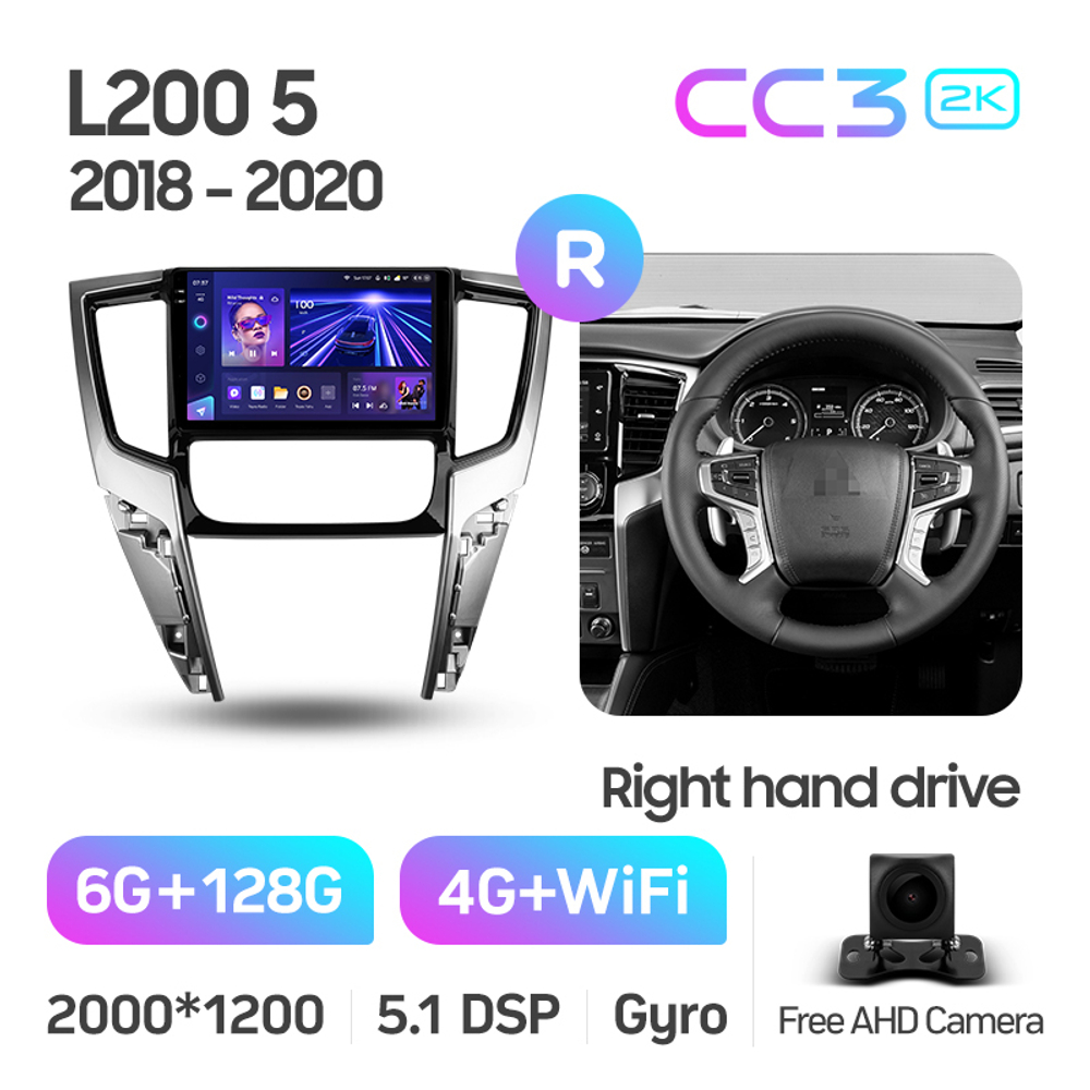 Teyes CC3 2K 9"для Mitsubishi Pajero Sport, L200 2018-2020 (прав)