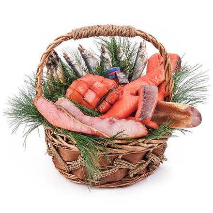 Купить Рыбная подарочная корзина «Много рыбы»