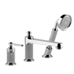 Смеситель для ванны Gessi Venti20 на 3 отверстия: излив, переключатель, шланг, лейка