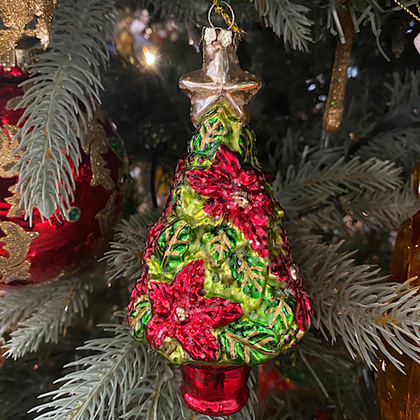 Ёлка с пуансеттиями, игрушка [Арт. C 16022]