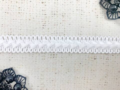 Тесьма декоративная Самоса с атласом, ш. 1,8 см, белый