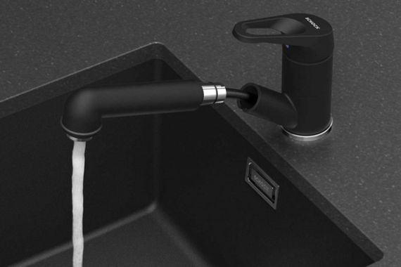 Смеситель Schock Cosmo-D, Cristalite, выдвижной излив инка