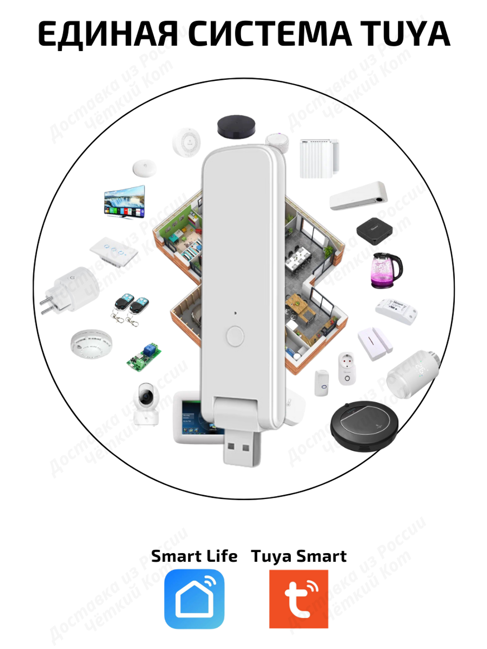 Умный Хаб Tuya ZigBee BLE Wi-Fi c USB портом