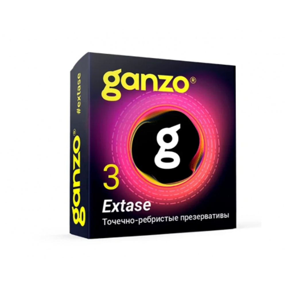 Презервативы GANZO Extase №3 (точечные, ребристые)