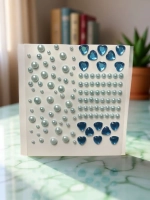 Стразы самоклеющиеся для лица и тела сердечки и кружочки Голубые