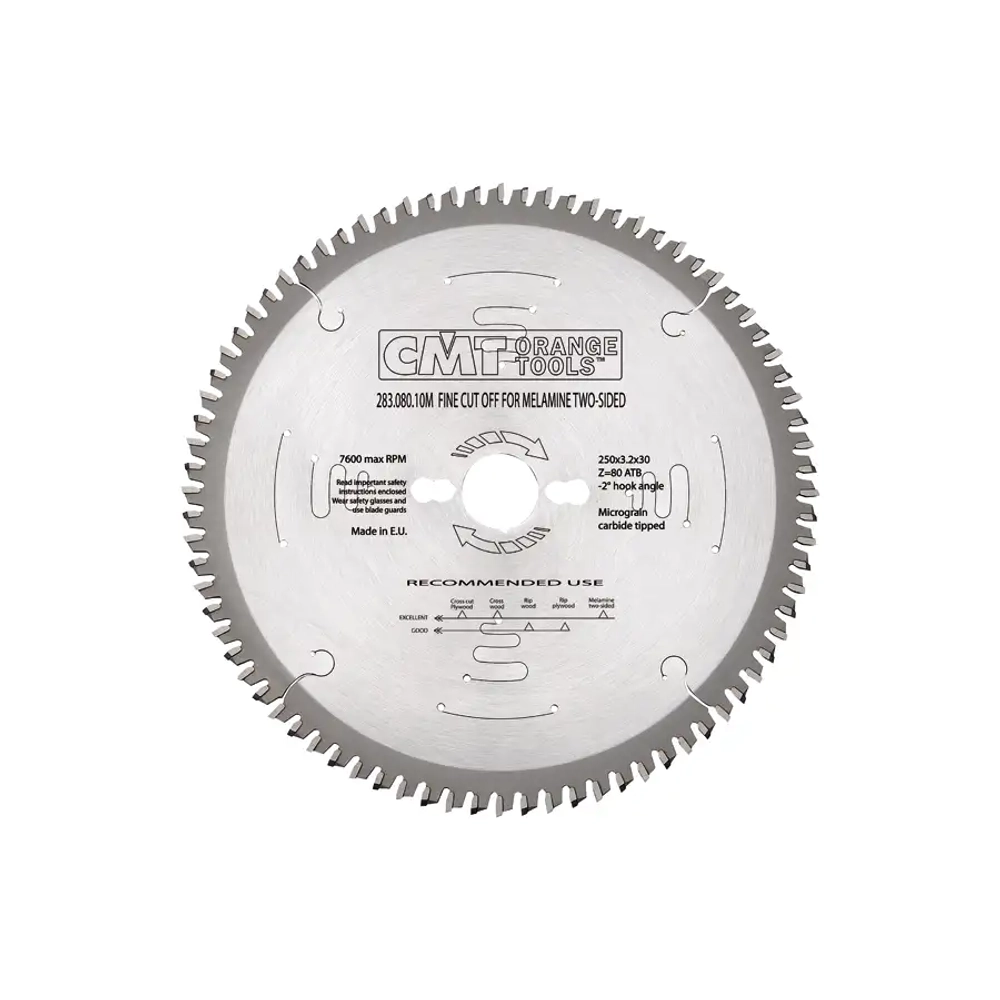 Пильный диск СМТ для МДФ и ДСП 250x30x3,2/2,2 40° Hi ATB Z=80 CMT 283.080.10M