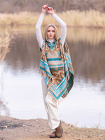 Пончо женское шерстяное с орнаментом