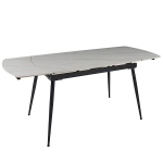 Стол керамический LA ALTA TEXAS WHITE MARBLE MATT 120, каркас черный