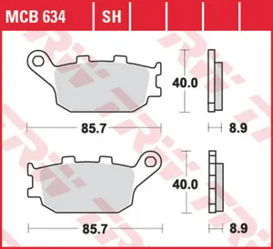 Колодки тормозные дисковые TRW MCB634