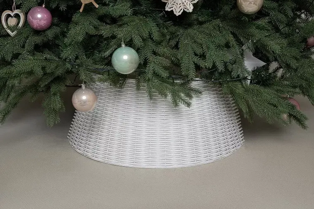 Корзина под елку Люкс Палермо 87 см., разборная, белый, ЕлкиТорг (87-223)