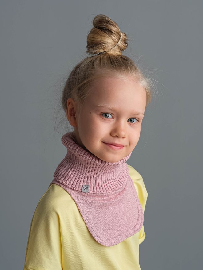 Манишка вязаная хлопковая (Пудра)