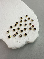 Шатоны 4 мм, Аметист в золоте, 25 шт