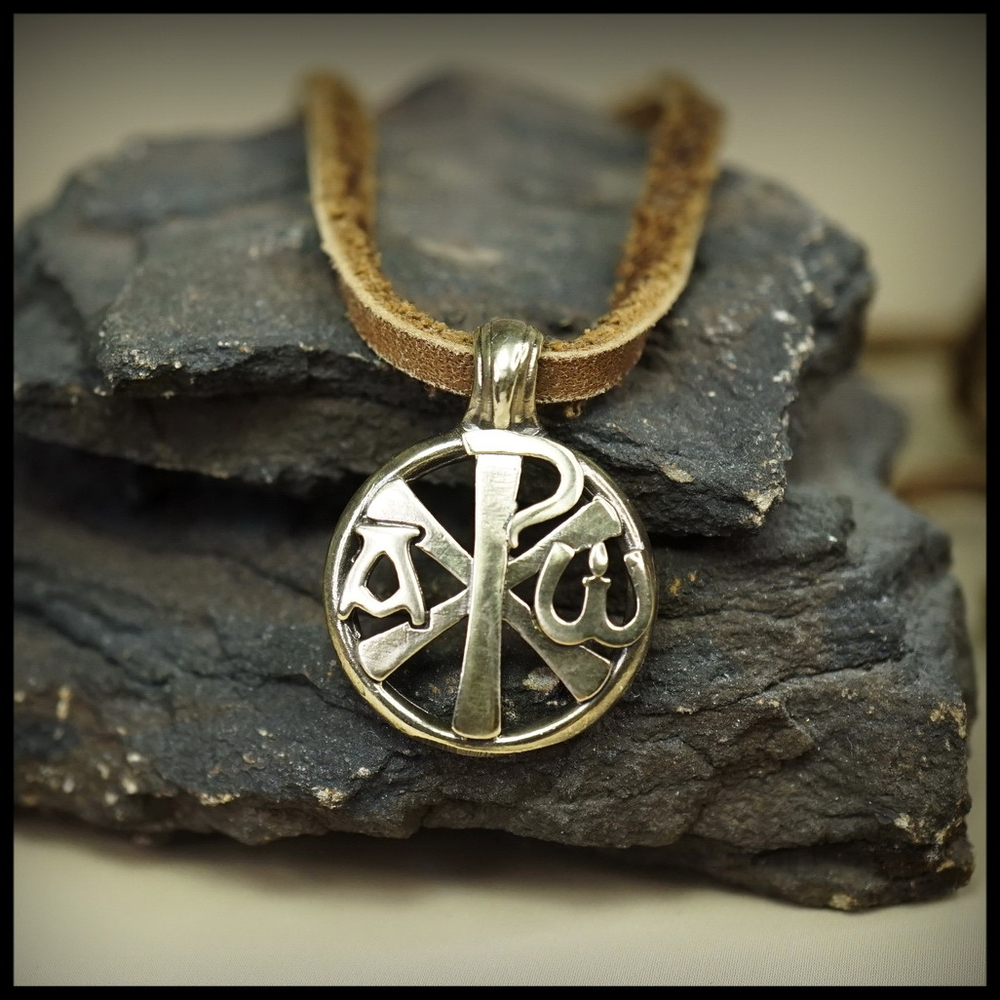 Нательный православный кулон - подвеска "Хризма" , латунь