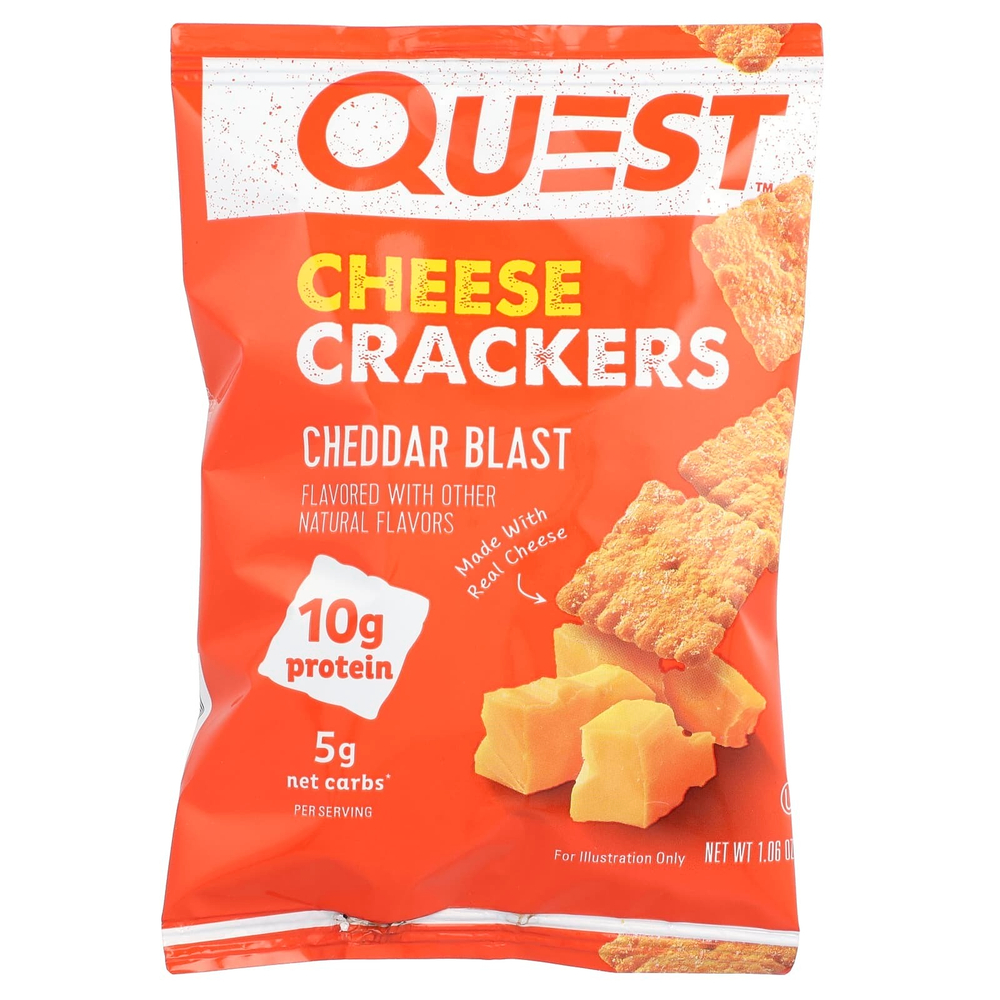 Quest Nutrition, Сырные крекеры, чеддер, 4 пакетика по 30 г (1,06 унции)