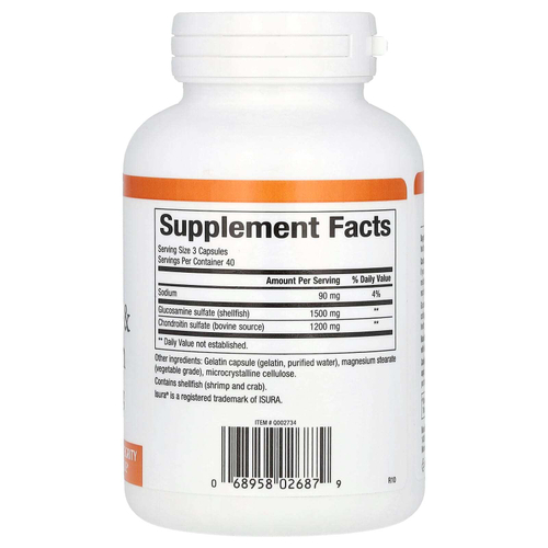 Natural Factors, глюкозамин и хондроитин, 120 капсул