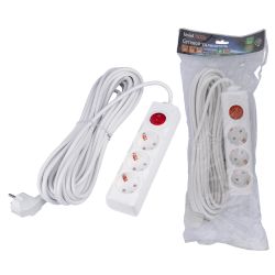 S-GCU3-10B WHITE Удлинитель серии Ultra. шнур 10м.. 3 гнезда. 16A. с-з. Белый. TM Uniel