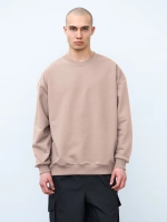 Свитшот оверсайз, без начеса (бежевый)