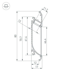 Профиль K-WALL-2000 ANOD (Arlight, Алюминий) 021716