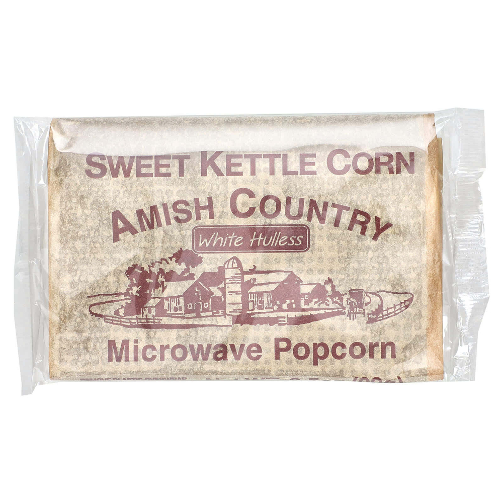 Amish Country Popcorn, попкорн для микроволновой печи, сладко-солёный вкус, 3 пакетика по 99 г (3,5 унции)